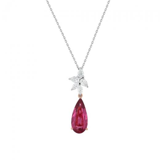 4.51 ct. Diamond Natural Ruby Necklace